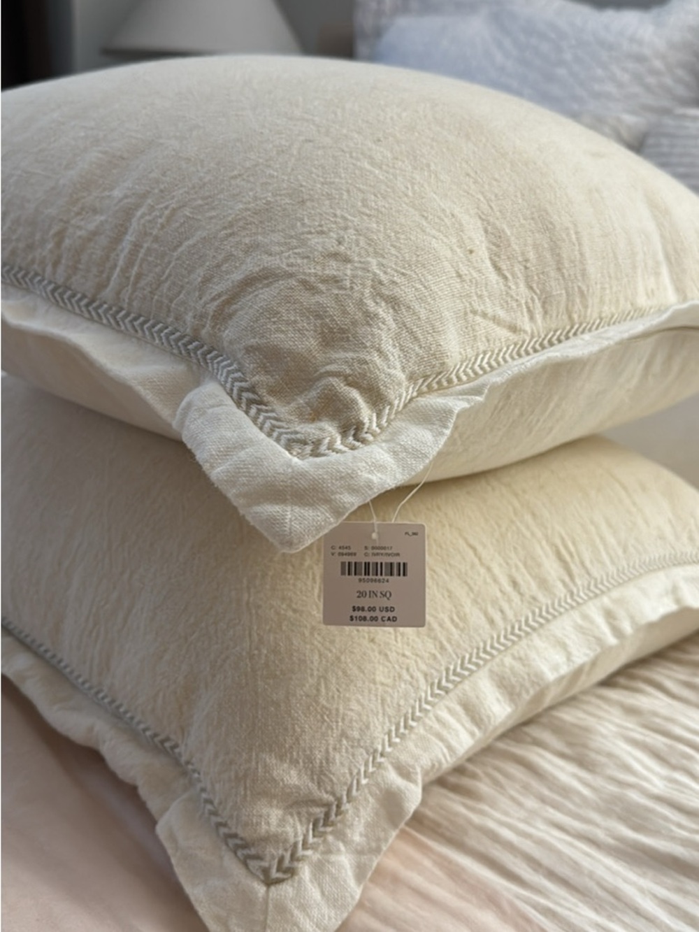 Anthropology Lucy Linen Embroidered Pillow - Picture 2 of 4